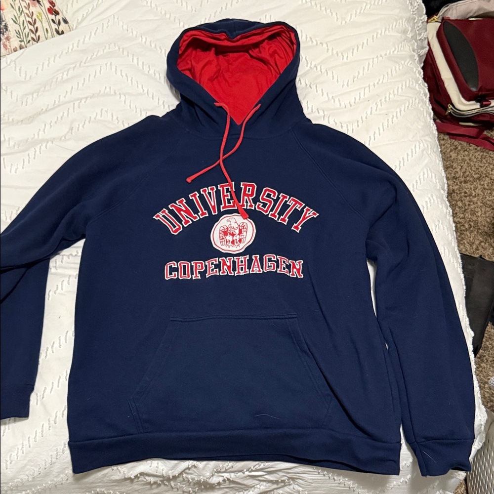 University Copenhagen Navy and Red Hoodie